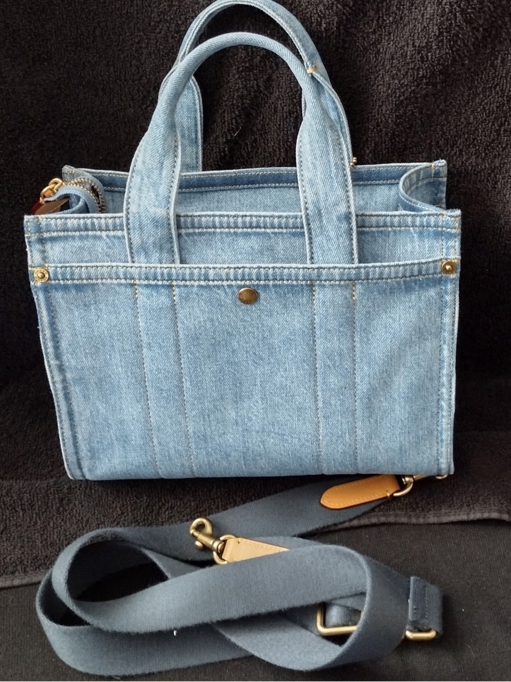 Coach Cargo Medium Denim Tote Bag 26 - Picture 2 of 5